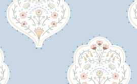 Papel de parede Arabesco Azul – Maracujá – Rolo 2,80 x 0,45 m