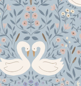 Papel de parede Dança dos Cisnes C azul – Maracujá – Rolo 2,80 x 0,45 m