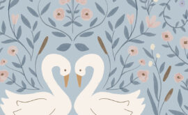 Papel de parede Dança dos Cisnes C azul – Maracujá – Rolo 2,80 x 0,45 m