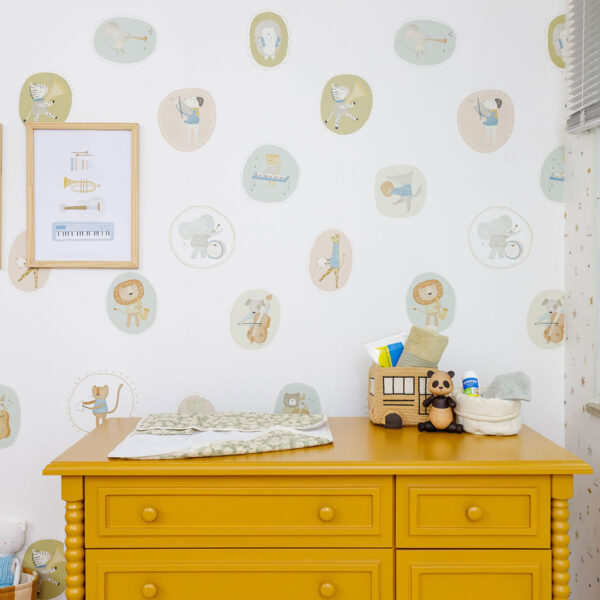 Papel de parede bichos musicais P – Maracujá – Rolo 2,80 x 0,45 m