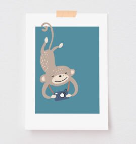 Pôster Macaco Fotógrafo (disponível em 5 medidas) – Maracujá