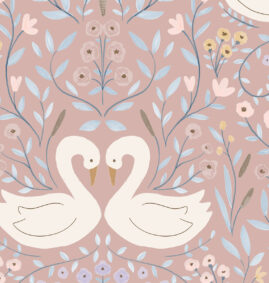 Papel de parede Dança dos Cisnes Rose – Maracujá – Rolo 2,80 x 0,45 m