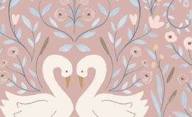 Papel de parede Dança dos Cisnes Rose – Maracujá – Rolo 2,80 x 0,45 m