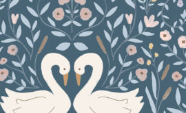 Papel de parede Dança dos Cisnes Noite – Maracujá – Rolo 2,80 x 0,45 m