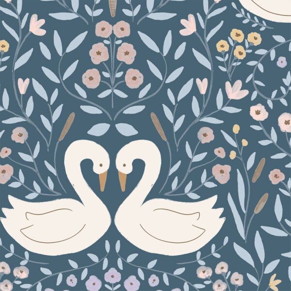 Papel de parede Dança dos Cisnes Noite - Maracujá – Rolo 2,80 x 0,45 m