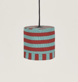 Lustre LINDA listras vermelho e verde  20 x 21 cm
