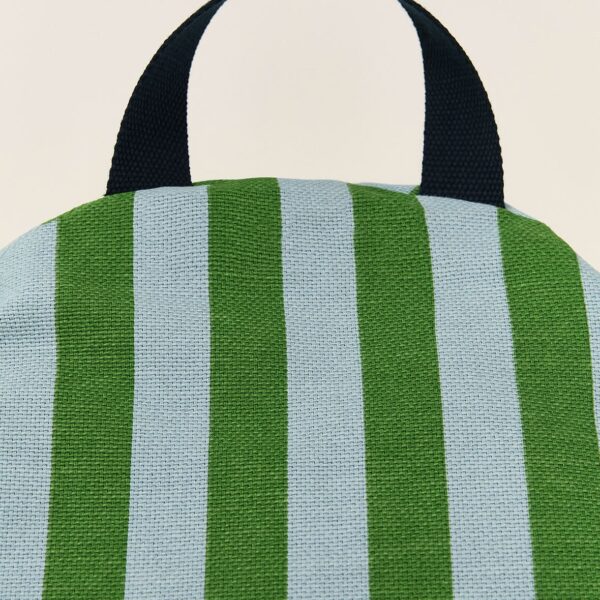 Puff BLISS  listras Verde e Azul 65 x 100 x 55 cm