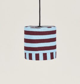 Lustre LINDA listras marsala e azul  20 x 21 cm