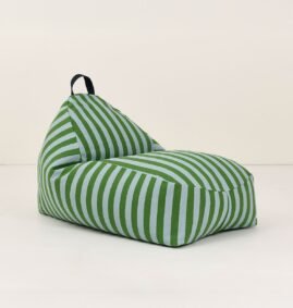 Puff BLISS  listras Verde e Azul 65 x 100 x 55 cm