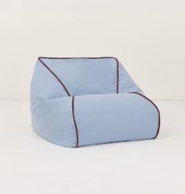Puff MARLOW  Azul báltico 65 x 65 x 42 cm