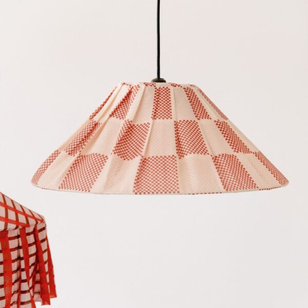 Lustre AVA peonias checks vermelho 50 × 21 cm
