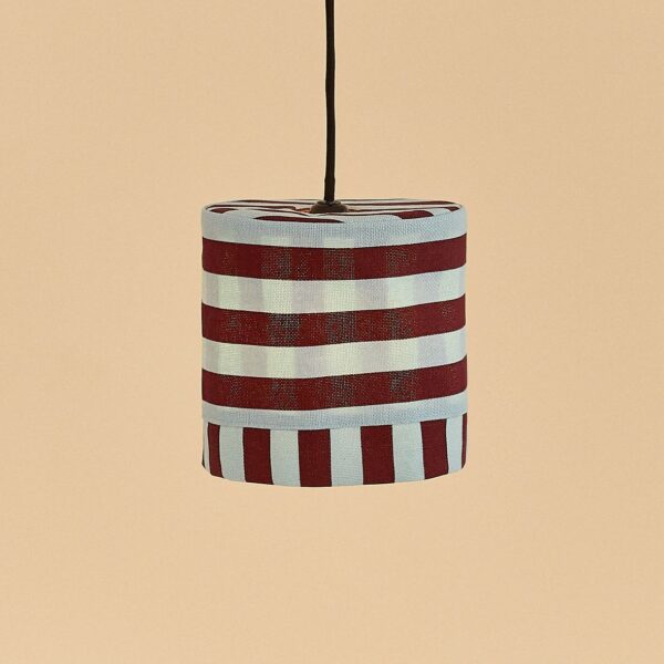 Lustre LINDA listras marsala e azul  20 x 21 cm
