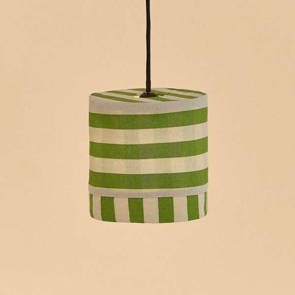 Lustre LINDA listras verde e azul  20 x 21 cm