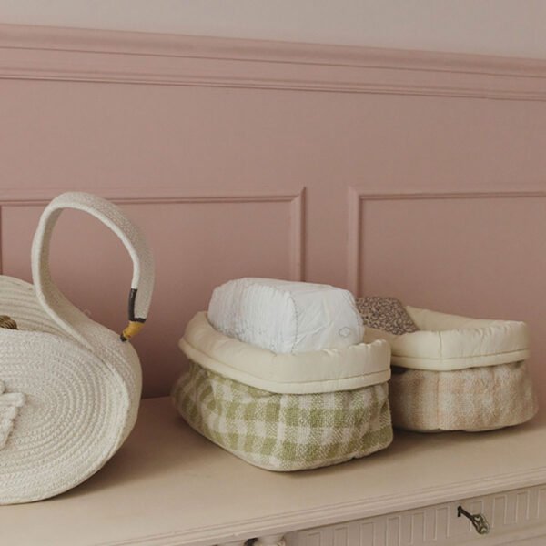 Cesta Acolchoada Matcha 30 x 20 x 20 cm