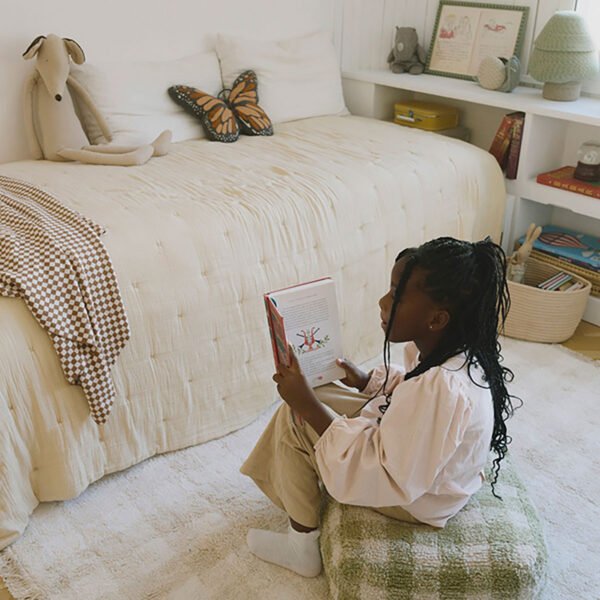 Tapete lavável Vichy Ivory 150 x 180 cm