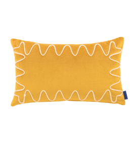 Almofada ECO-VELVET Rita mostarda 48 x 30 cm