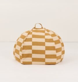 Puff VIBES round areia e mostarda 70 x 30 cm