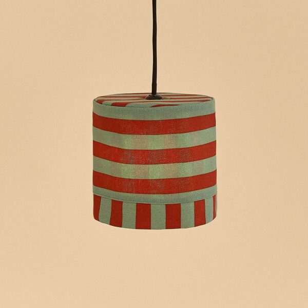 Lustre LINDA listras vermelho e verde  20 x 21 cm