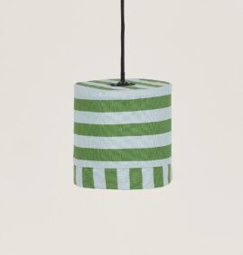 Lustre LINDA listras verde e azul  20 x 21 cm