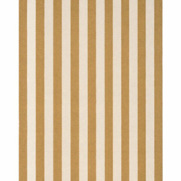 Tapete Listrado de Algodão Natural e Mel Escuro 120 x 160 cm