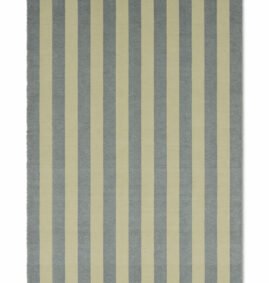 Tapete Listrado de Algodão Vintage Blue e cru 60 x 90 cm