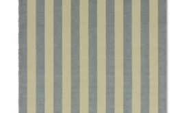 Tapete Listrado de Algodão Vintage Blue e cru 60 x 90 cm