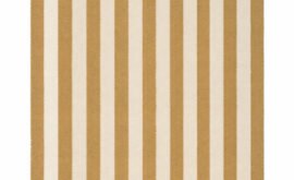 Tapete Listrado de Algodão Natural e  Mel Escuro  60 x 90 cm