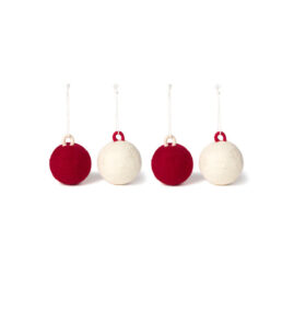 Kit com 4 Bolas de Natal em Feltro