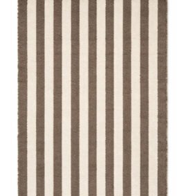 Tapete Listrado de Algodão Natural e marrom terra 60 x 90 cm