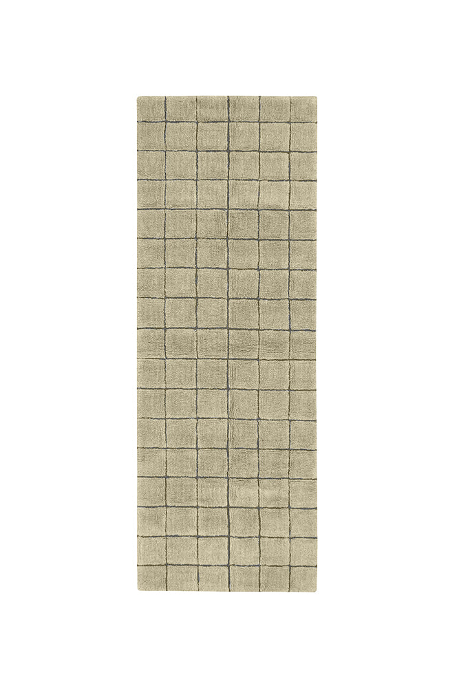 Passadeira de Lã Lavável Lorena Canals Woolable® Mosaic Musgo 80 x 230 cm
