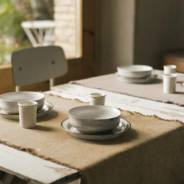 Caminho de mesa Lorena Canals Stonewashed – Ochre – Ocre 50 x 160 cm