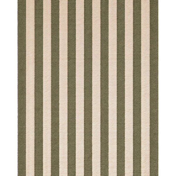 Tapete Listrado de Algodão Natural e kaki  60 x 90 cm