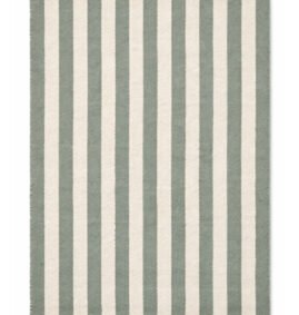 Tapete Listrado de Algodão Natural e azul vintage 60 x 90 cm