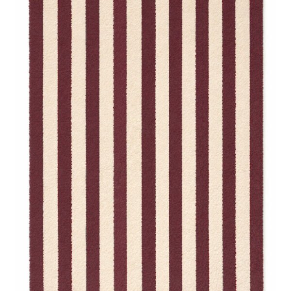 Tapete Listrado de Algodão Natural e marsala 60 x 90 cm