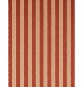 Tapete Listrado de Algodão Terracota e rosa areia  60 x 90 cm