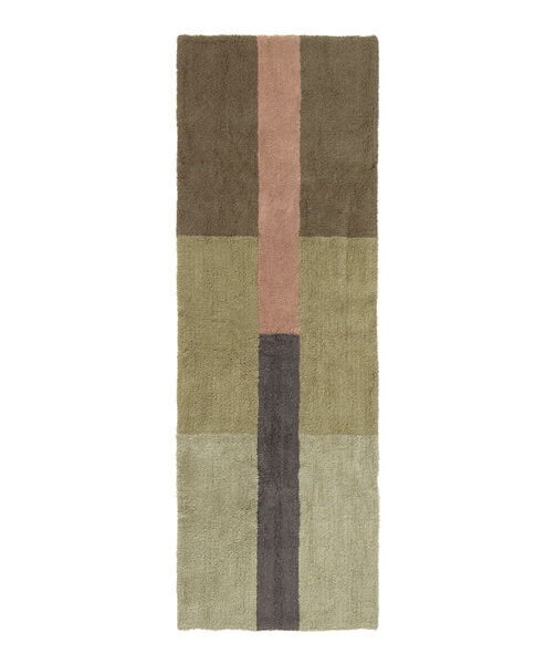 Tapete de Lã Lavável Lorena Canals Woolable® Lines verde Musgo 80 x 230 cm