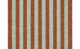Tapete Listrado de Algodão Salvia e Caramelo 60 x 90 cm