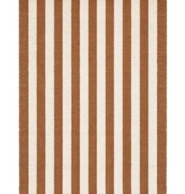 Tapete Listrado de Algodão Natural e caramelo 120 x 160 cm