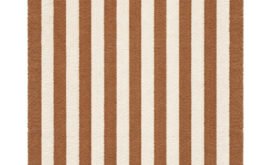 Tapete Listrado de Algodão Natural e caramelo 120 x 160 cm