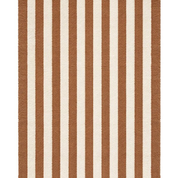 Tapete Listrado de Algodão Natural e caramelo 120 x 160 cm