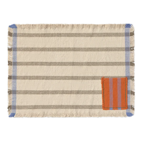 Kit com 2 Jogos Americanos Handloom com Bolso Marrom Terra 38 x 54 cm