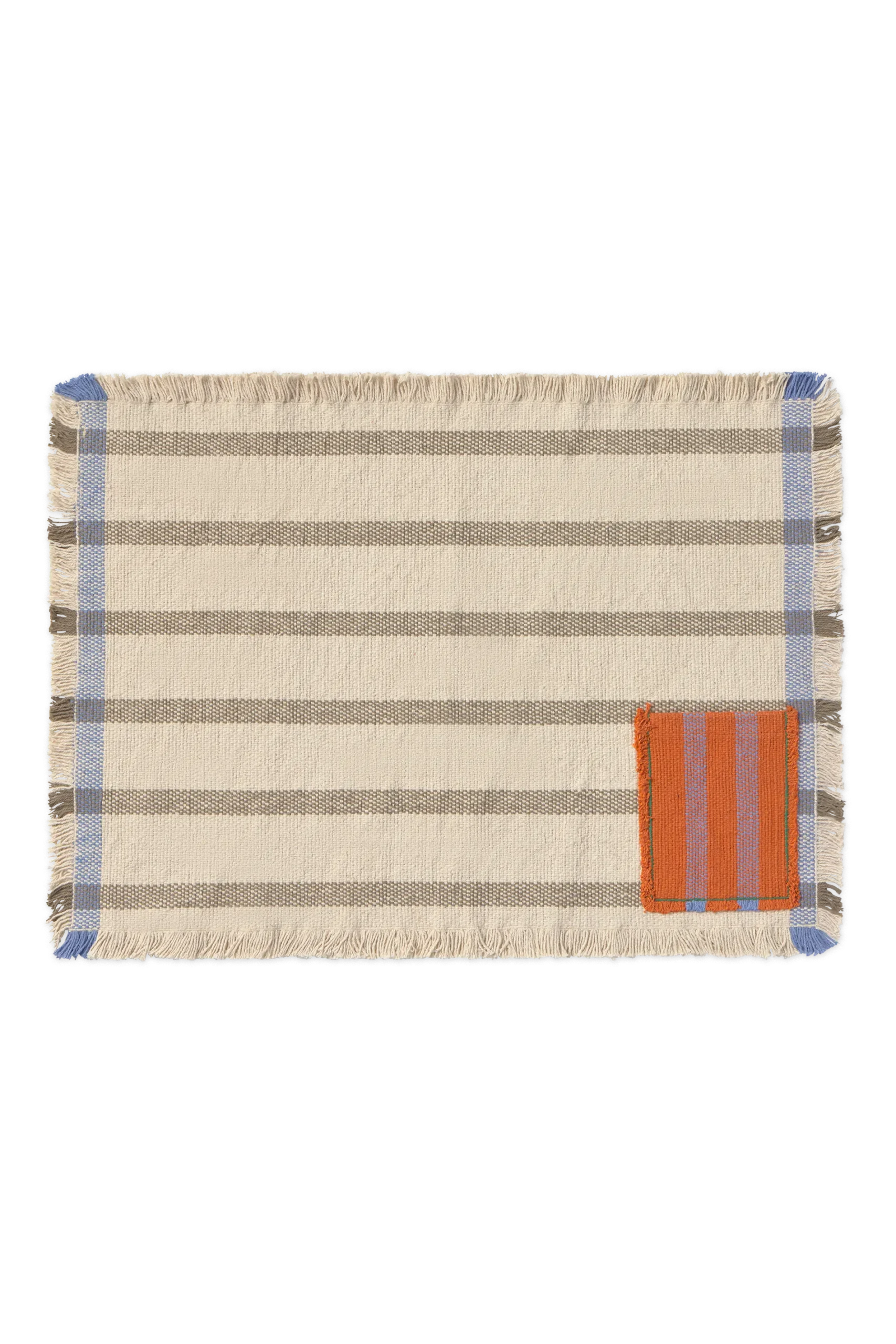 Kit com 2 Jogos Americanos Handloom com Bolso Marrom Terra 38 x 54 cm