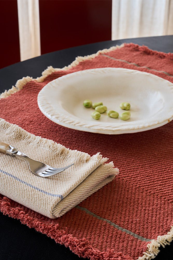 Kit com 4 Guardanapos Vertical Natural 45 x 45 cm