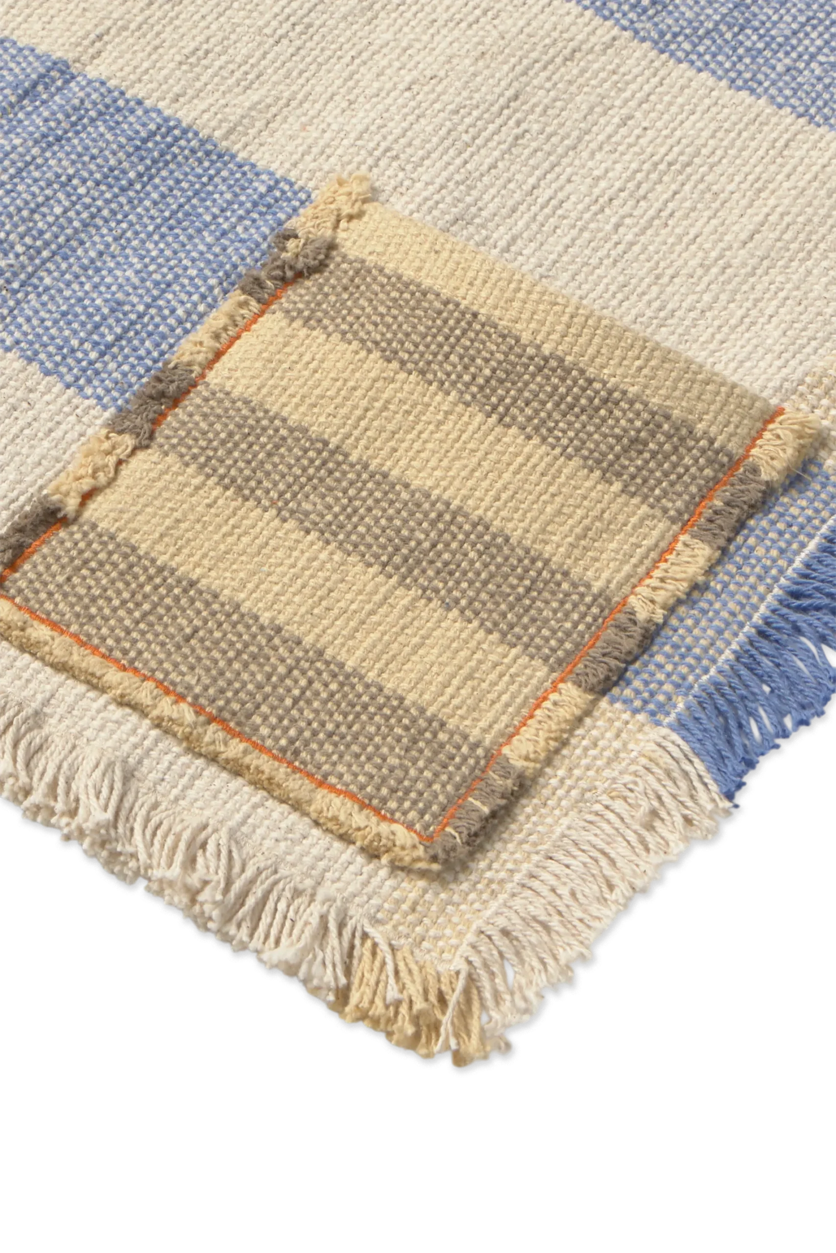 Kit com 2 Jogos Americanos Handloom com Bolso Azul 38 x 54 cm