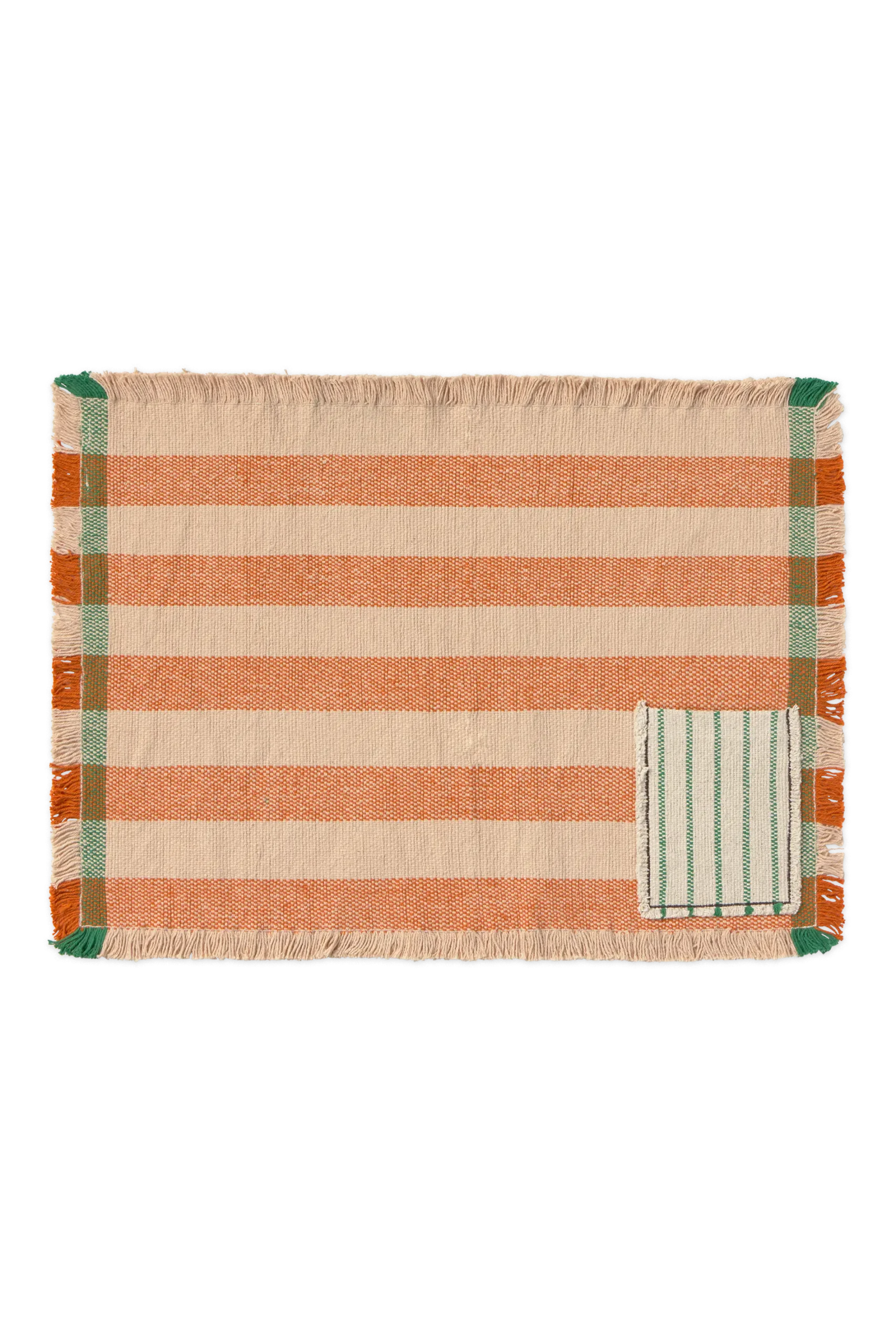 Kit com 2 Jogos Americanos Handloom com Bolso Terracota 38 x 54 cm