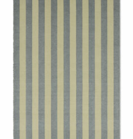 Tapete Listrado de Algodão Vintage Blue e cru 140 x 200 cm
